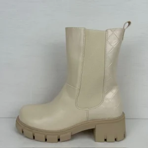 Leatherlook boots met gaaf design beige