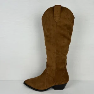 Gave hoge suèdine cowboylaarzen camel