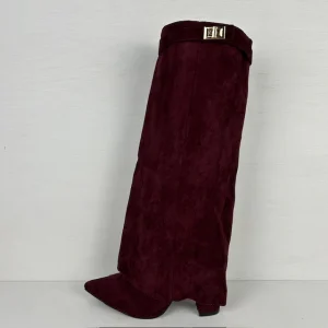 Hoge cowboylaarzen met flap en bandje rood