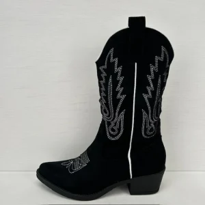 Gave suèdine cowboylaarzen zwart