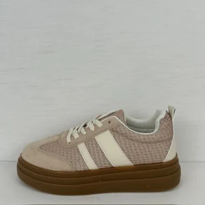 Retro sneakers met leuk design khaki