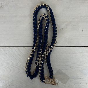 Telefoonkoord donkerblauw goud