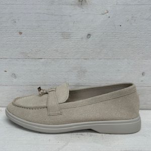 Suèdine espadrilles met leuke afwerking khaki