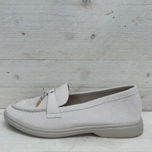 Suèdine espadrilles met leuke afwerking beige