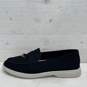Suèdine espadrilles met leuke afwerking zwart