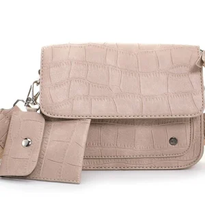 Khaki croco schoudertasje Samos