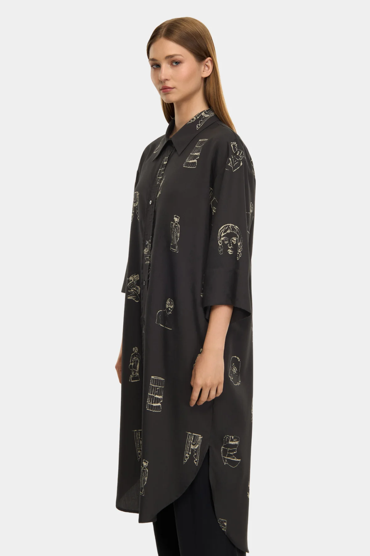 ISELIN AOP - NIGHT GREY