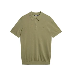 RIDGE LYOCELL SILK POLO - OIL GREEN