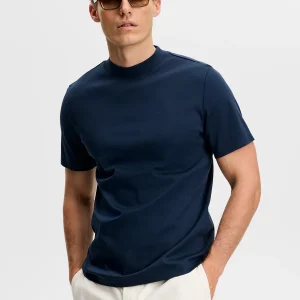 ACE MOCK NECK T-SHIRT - JL NAVY