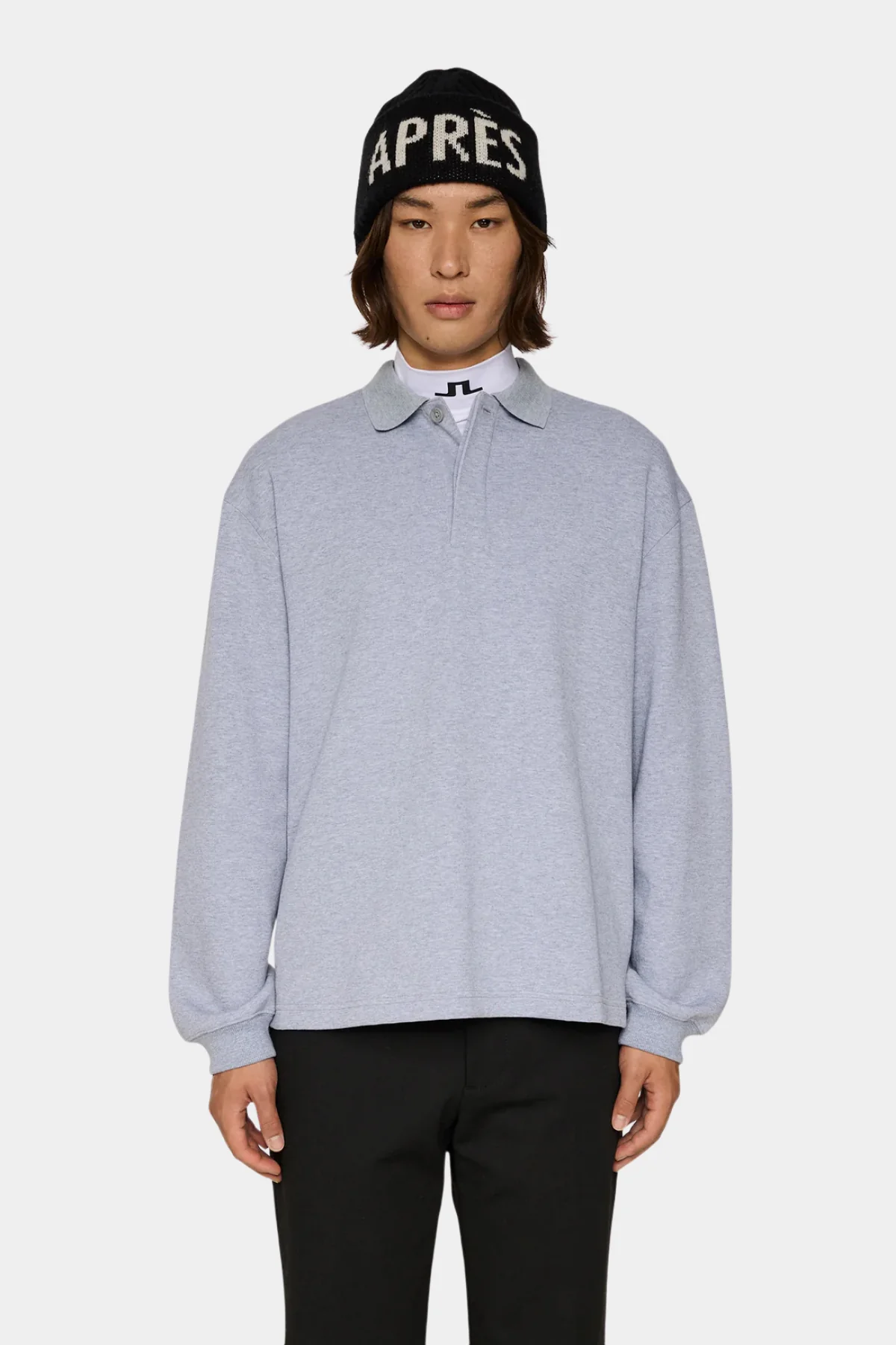 CADAN POLO SWEATER - MEDIUM GREY MELANGE - Afbeelding 2