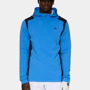 LUKAS QUARTER ZIP HOOD - SONIC BLUE