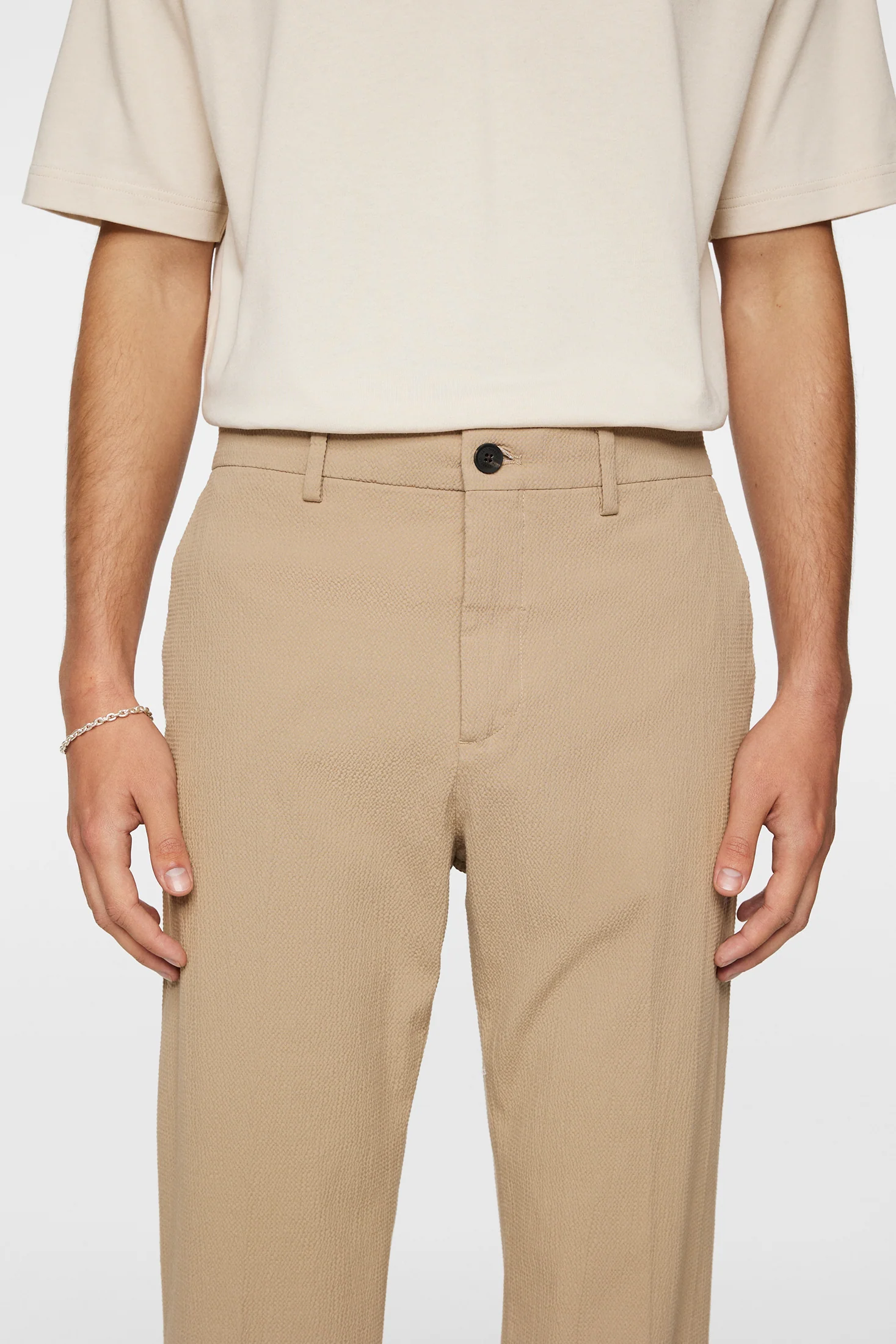 DROPPER SEERSUCKER PANTS - BATIQUE KHAKI - Afbeelding 5