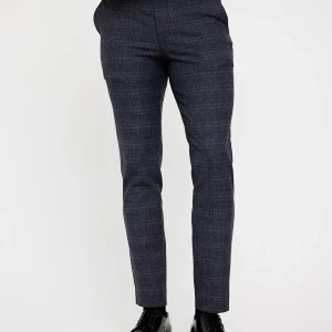 JOSH 083 - DARK BLUE CHECK - LENGTEMAAT 34