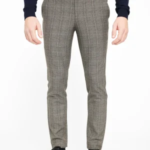 JOSH 762 - LIGHT BROWN CHECK - LENGTEMAAT 34