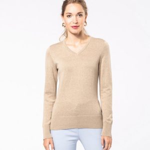 Kariban dames Pullover met V-hals