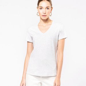 Kariban Enzym Washed dames T-shirt V-hals