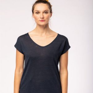 Native Spirit Linnen dames T-shirt V-hals