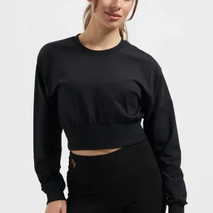 Naya Cropped Yoga Longsleeve - Onyx Black