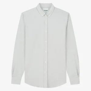ORGANIC COTTON BUTTON-DOWN OXFORD SHIRT - LIGHT GREY