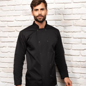 Premier unisex Koksbuis Longsleeve met drukknopen