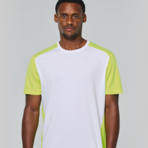 ProAct Gerecycled herensport T-shirt met twee kleuren ronde hals