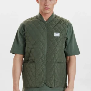 QUILTED ZIP VEST - GREEN