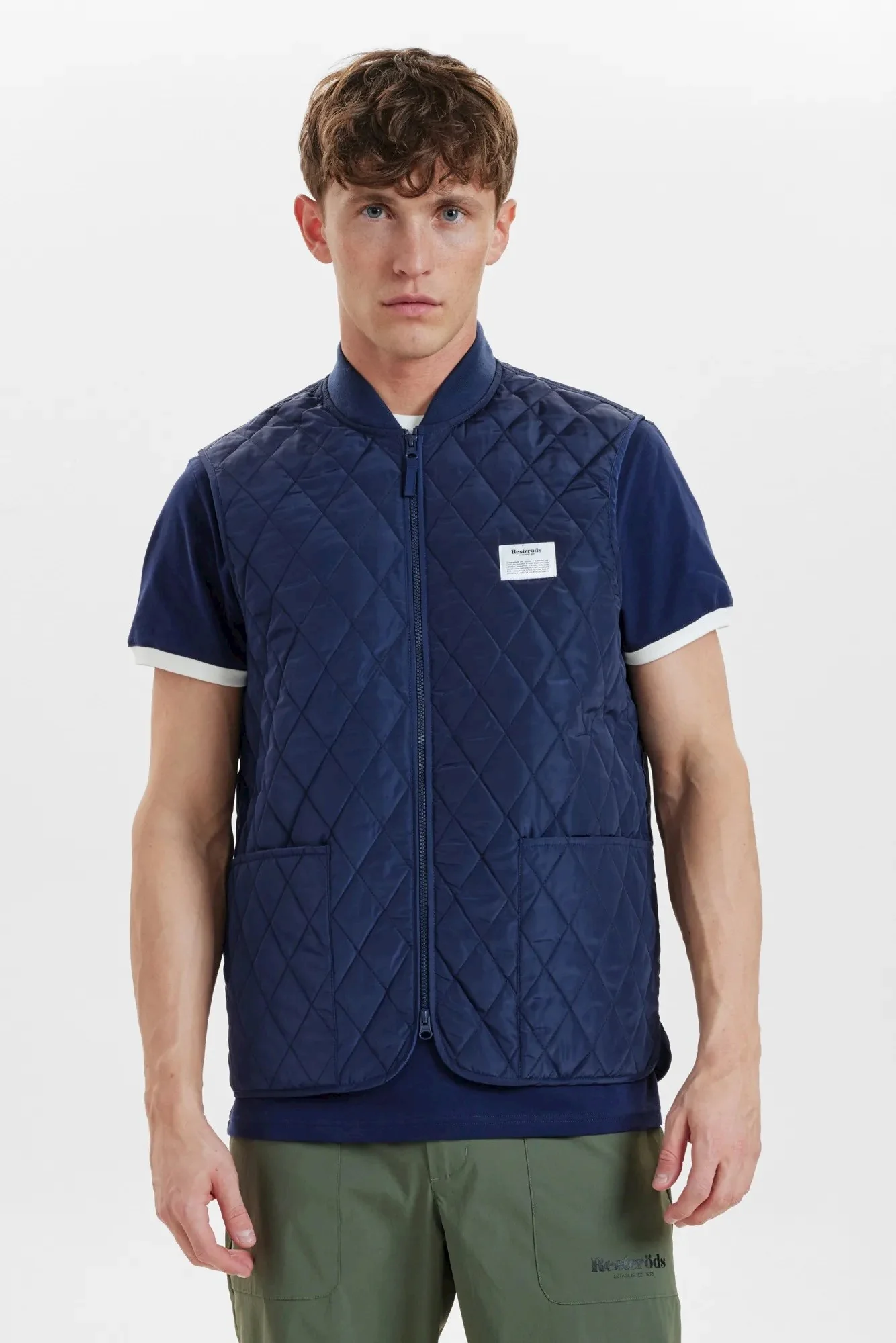 QUILTED ZIP VEST - NAVY