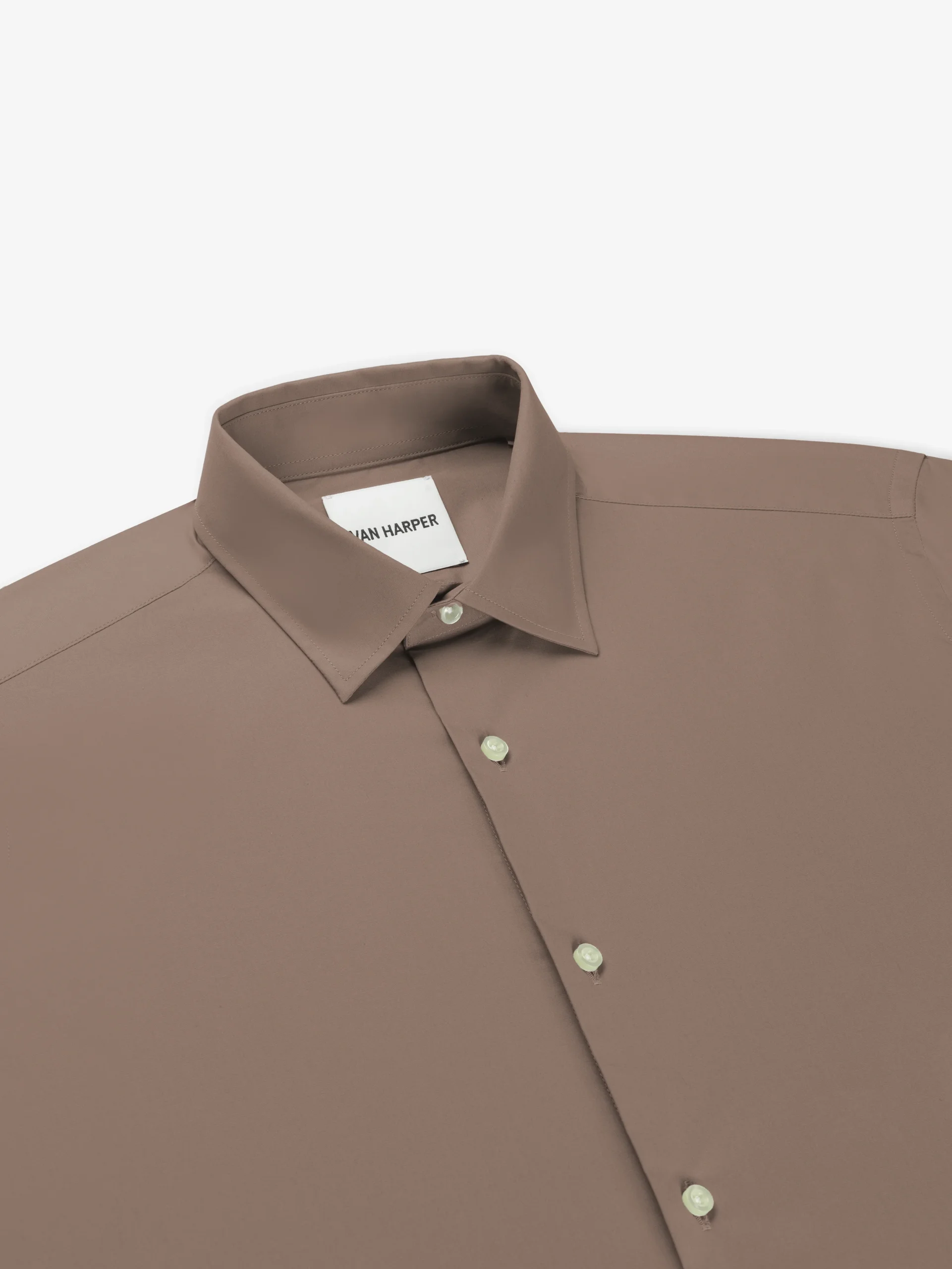 SHIRT COTTON STRETCH - WALNUT - Afbeelding 3