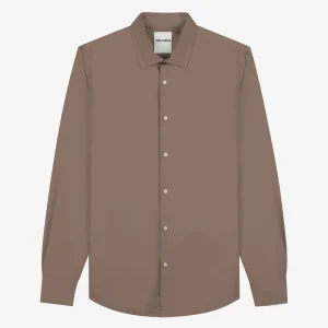 SHIRT COTTON STRETCH - WALNUT
