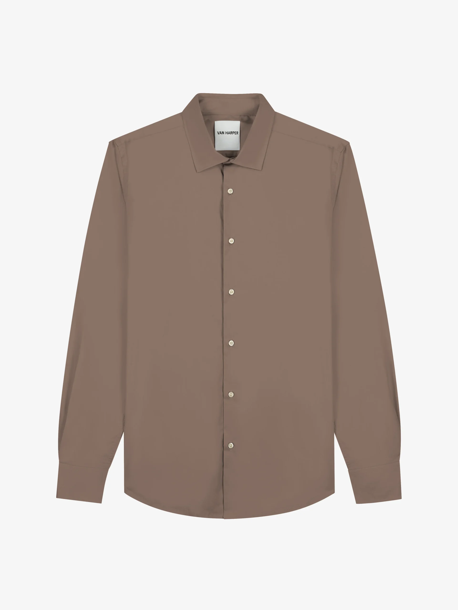 SHIRT COTTON STRETCH - WALNUT