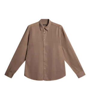 SLIM LS COMFORT TENCEL SHIRT - WALNUT