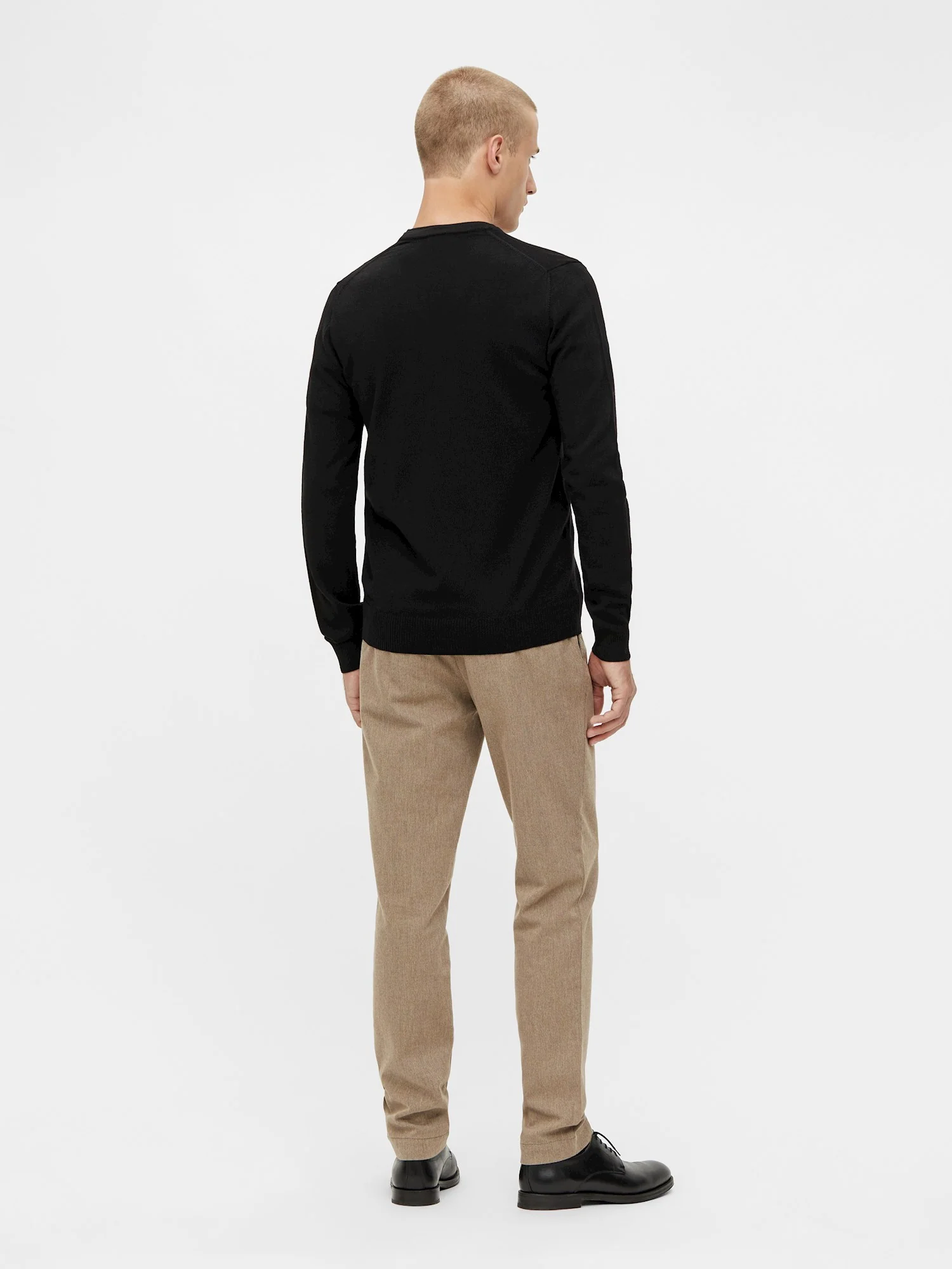LYMANN TRUE MERINO KNIT - BLACK - Afbeelding 4