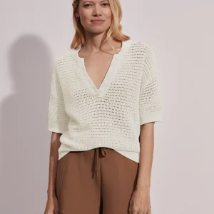 CALLIE KNIT TOP - EGRET