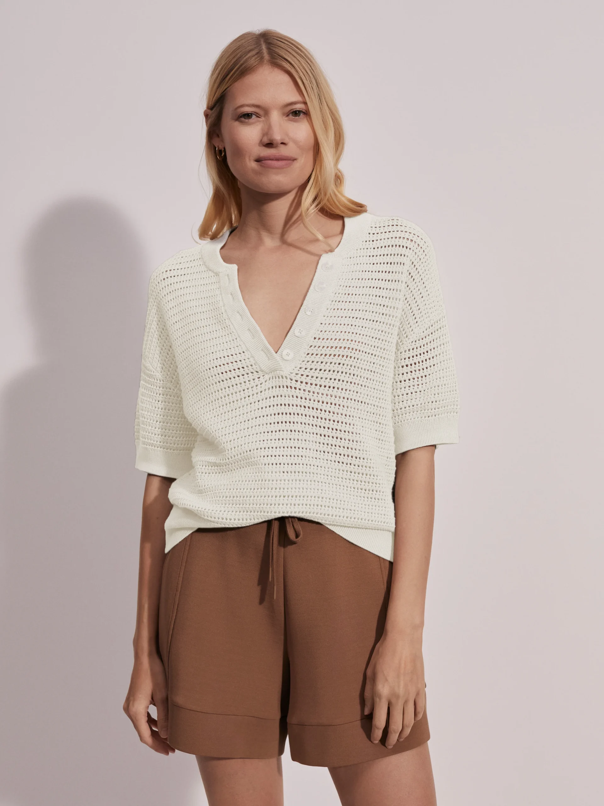 CALLIE KNIT TOP - EGRET