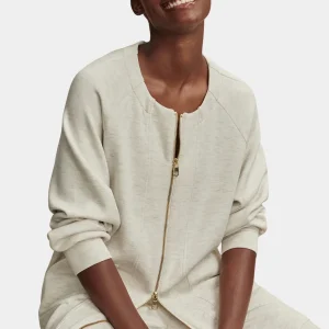 AUGUSTA ZIP THROUGH - IVORY MARL