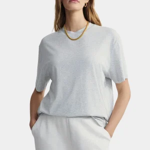 LEIGHTON BOYFRIEND TEE - LIGHT GREY MARL