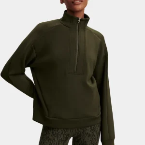 MARISSA HALF ZIP MIDLAYER - DARK RESIN GREEN
