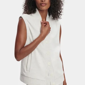 VICKY BUTTON GILET - IVORY MARL