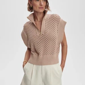 GAINES HALF ZIP KNIT - LIGHT TAUPE