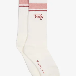 LAMAR CLUB STRIPE SOCK - EGRET/PALE MAUVE/DUSTY ROSE