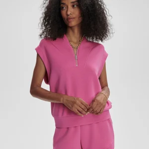 LORETTA HALF ZIP - IBIS ROSE