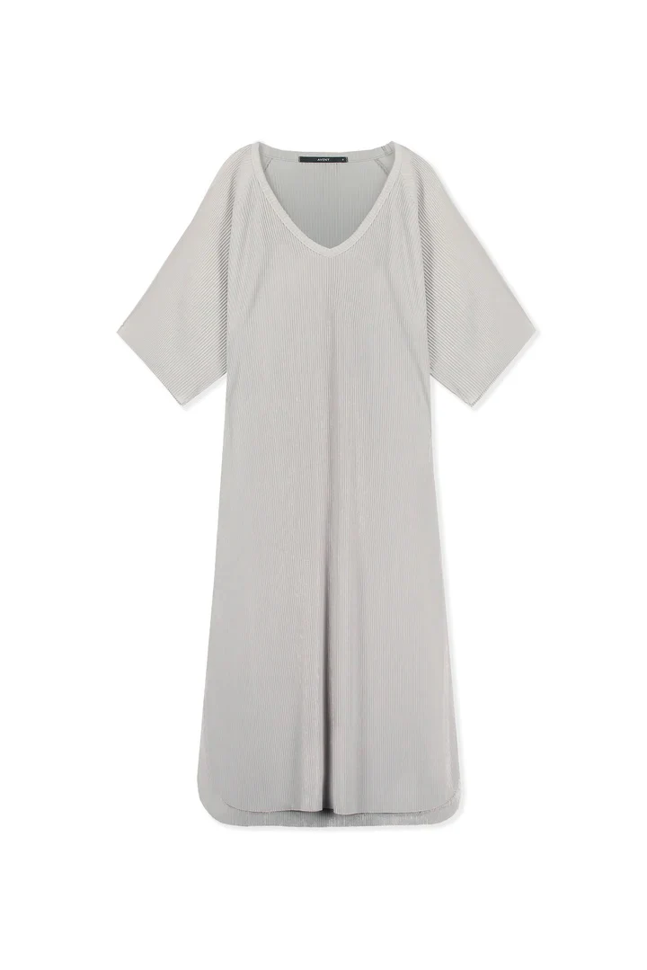 CABANA PLISSE KAFTAN - SILVER GREY
