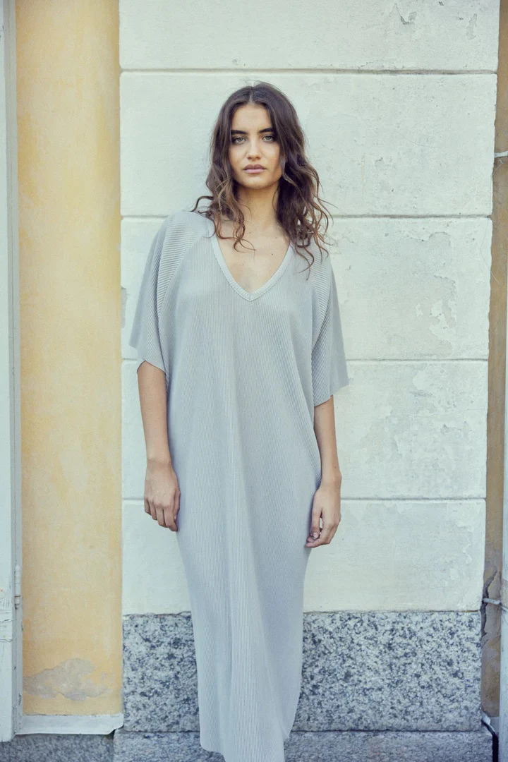 CABANA PLISSE KAFTAN - SILVER GREY - Afbeelding 3