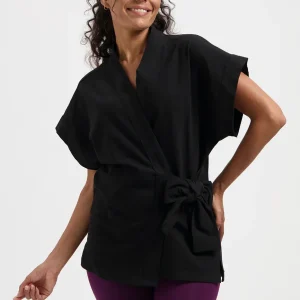 Yumea Kimono Yoga Top - Onyx Black