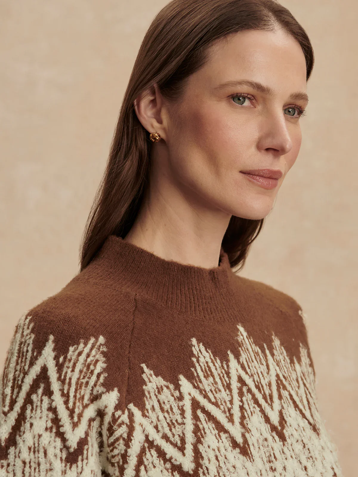 SIREN JACQUARD SWEATER 2.0 - COCOA DUST - Afbeelding 3
