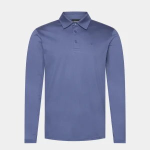 ASHER LONG SLEEVE POLO - BIJOU BLUE