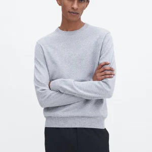 COTTON MERINO SWEATER - LIGHT GREY MELANGE