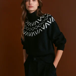 MARCIE FAIRISLE YOKE KNIT - BLACK