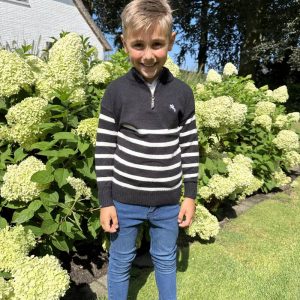 Zwarte zipp met strepen