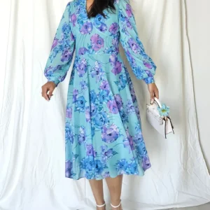 Zwierige 80s vintage jurk met bloemen | S/M